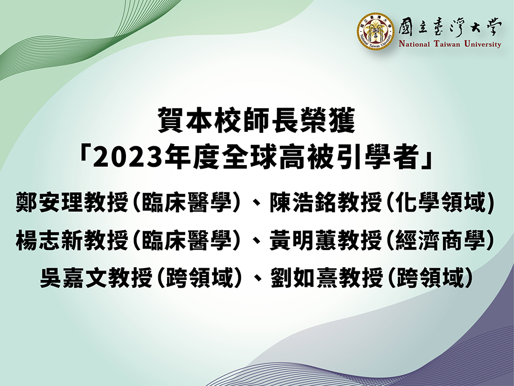 賀本校師長名列 2023全球高被引學者-封面圖